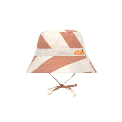 Vissershoedje checker board - stripes clay, sea salt