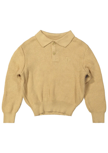 Richie knitted polo LS | Honey