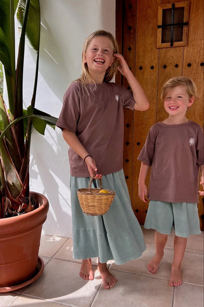 little terry SHORTS soft green