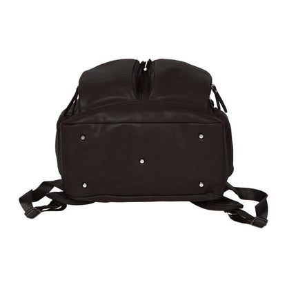 Black Faux Leather Nappy Backpack
