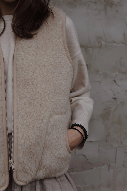 Wool vest adults - beige