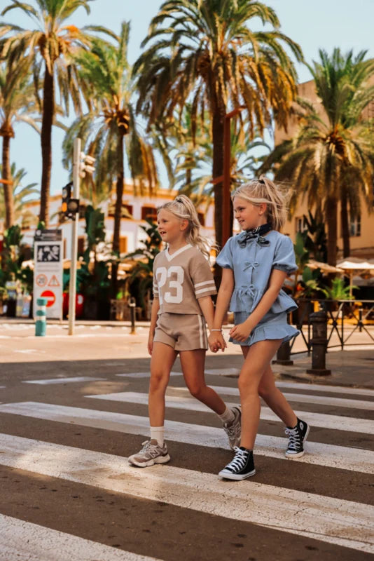 RUFFLE SHORTS PEARL VINTAGE BLUE