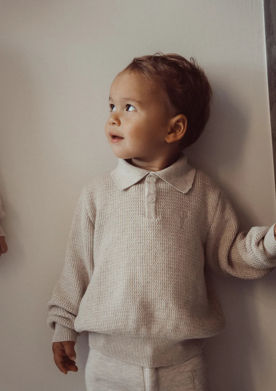 Richie knitted polo LS | OAT