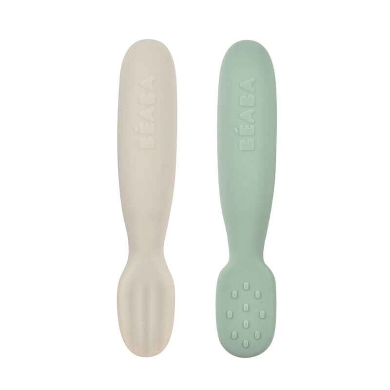 Béaba - Siliconen lepels / Sage green/ Velvet grey