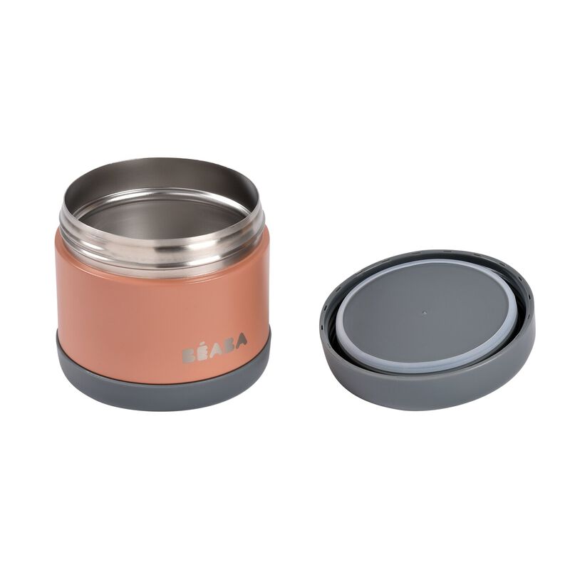 Béaba - Thermo-portie 500 ml mineral grey/terracotta