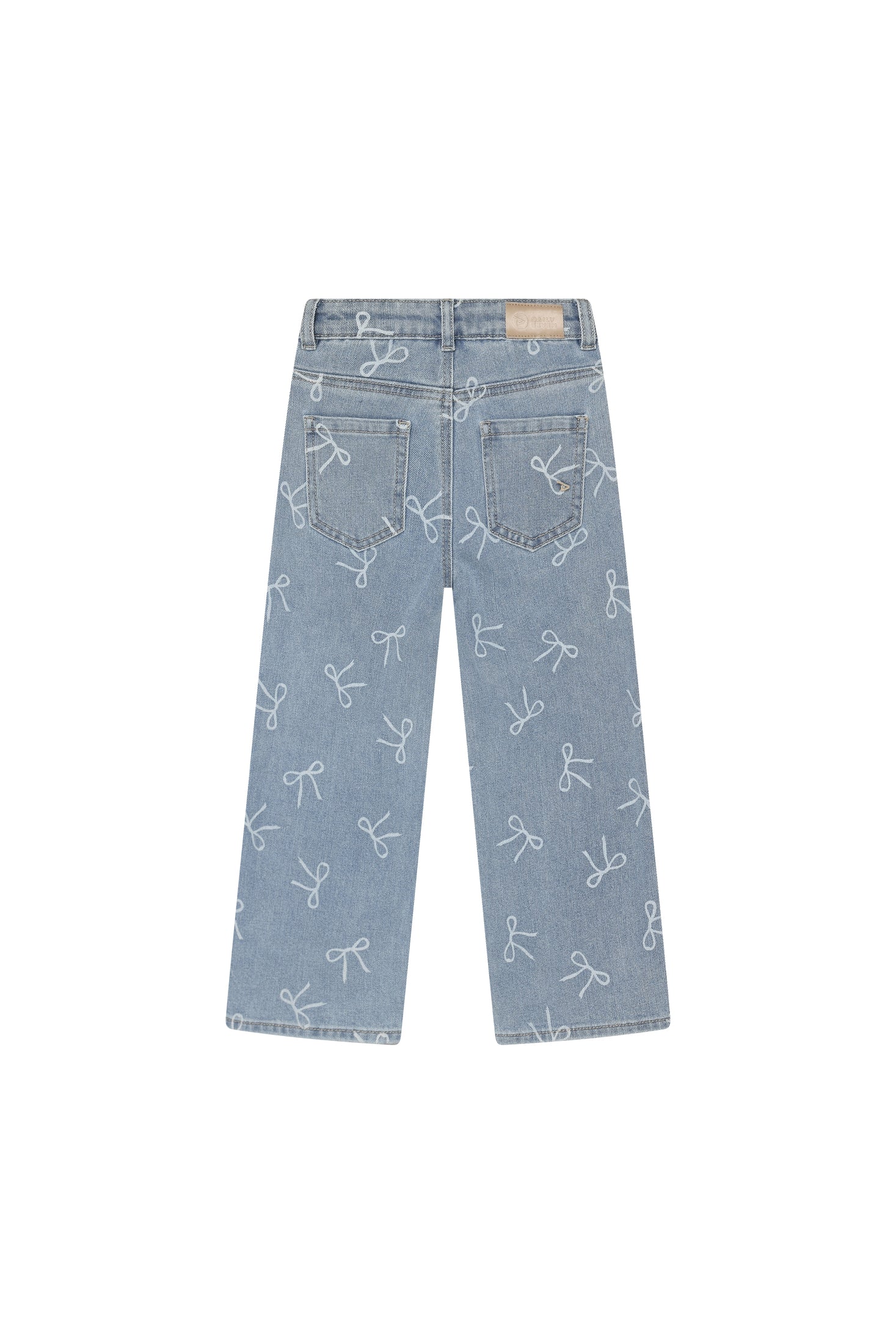 Denim wide fit bow
