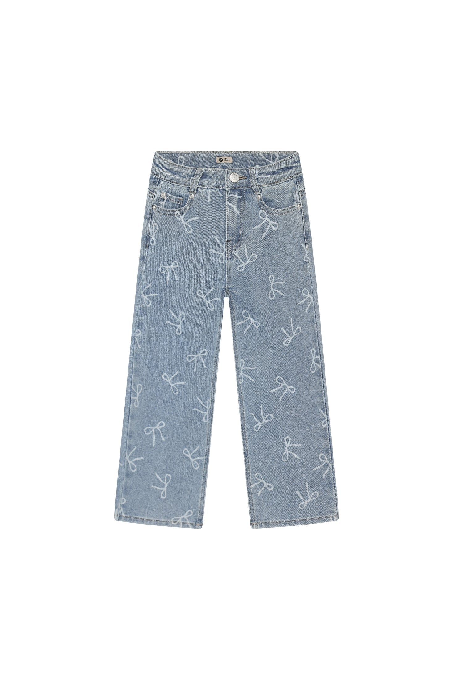 Denim wide fit bow