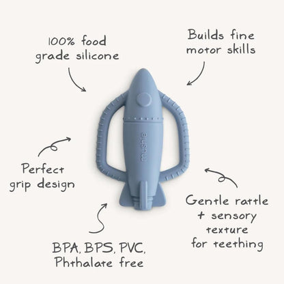 Rocket rattle teether