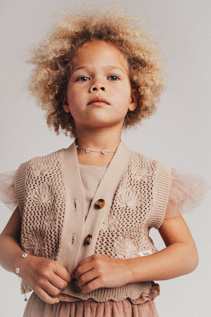 Baje - sia, Gilet knit rose salmon