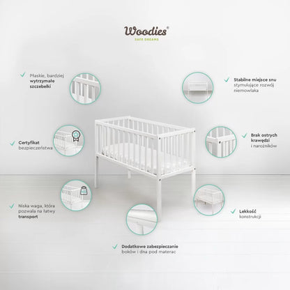Woodies Babybedje Bedside Crib 90×40 - wieg