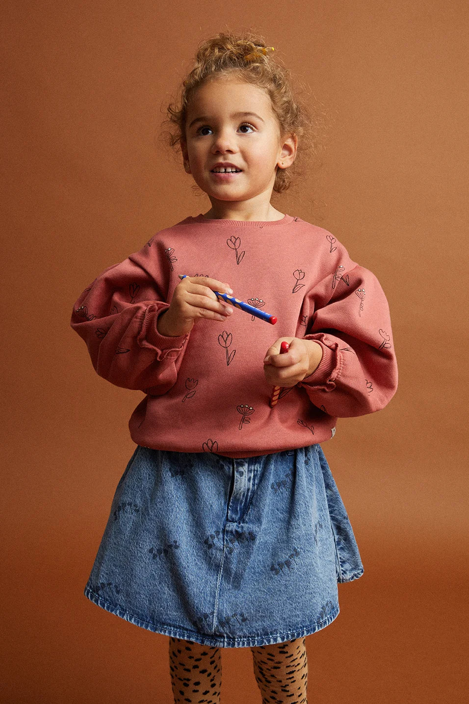 Blue denim skirt
