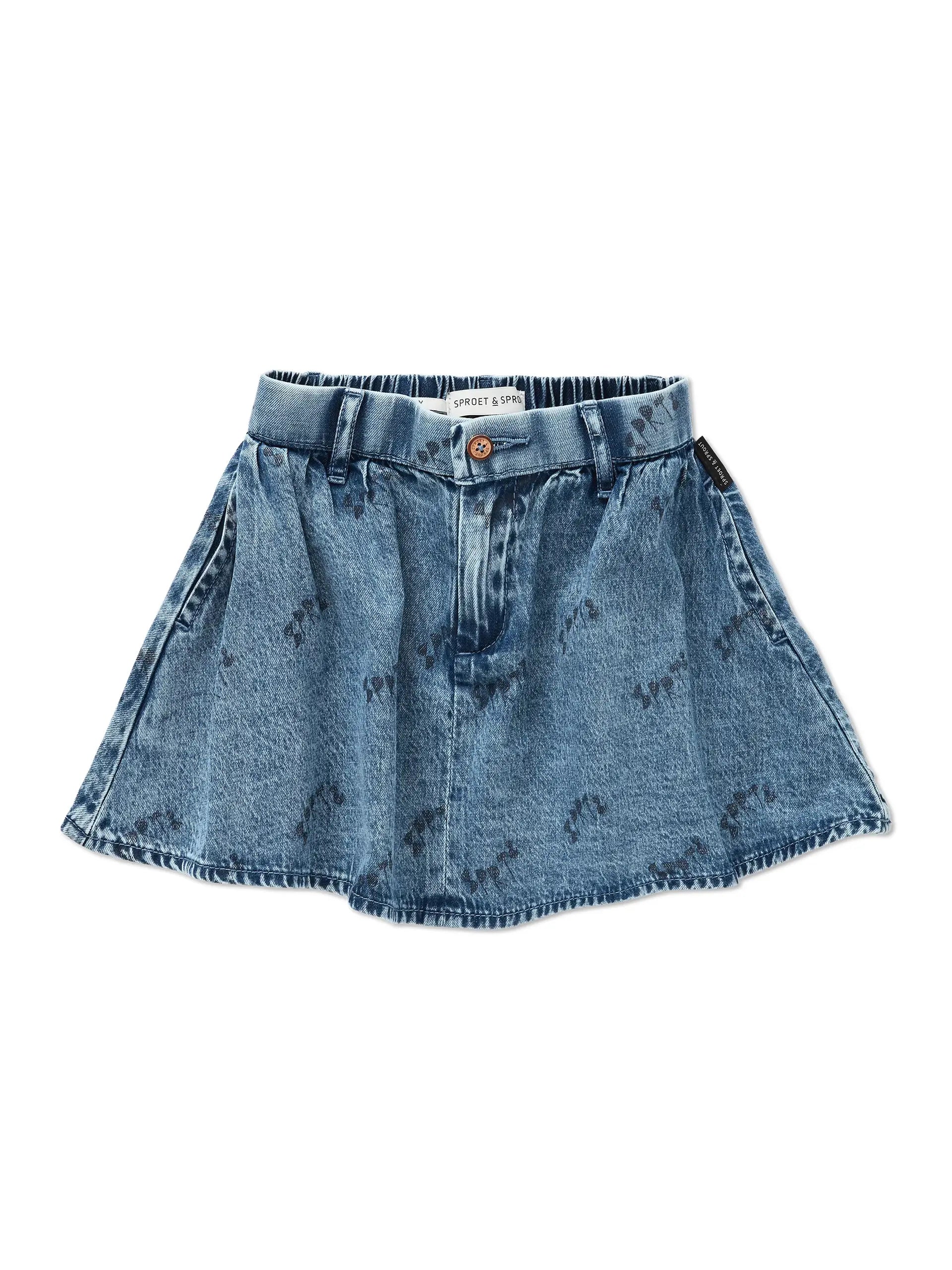 Blue denim skirt