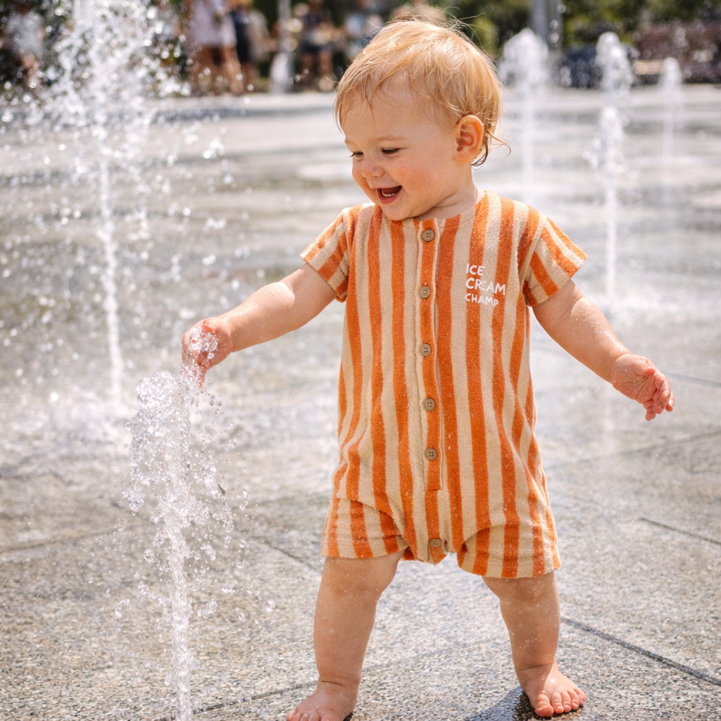 TERRY ONESIE STRIPES