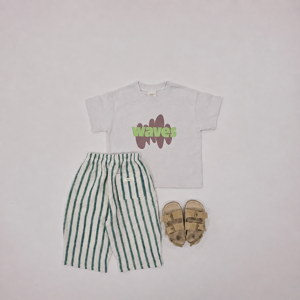 Broek stripe groen