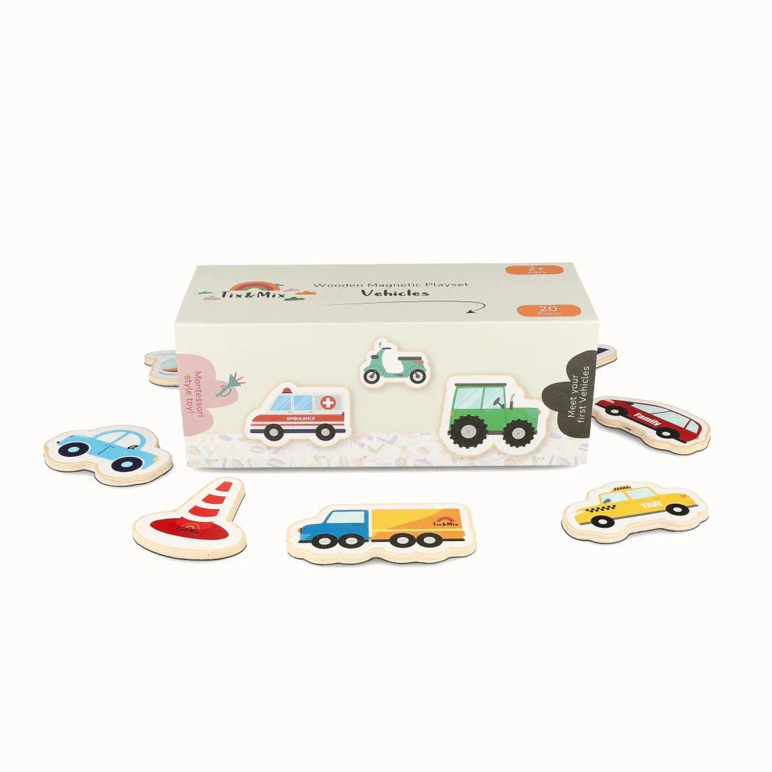 Tix &amp; Mix - Magnetisch houten set auto&