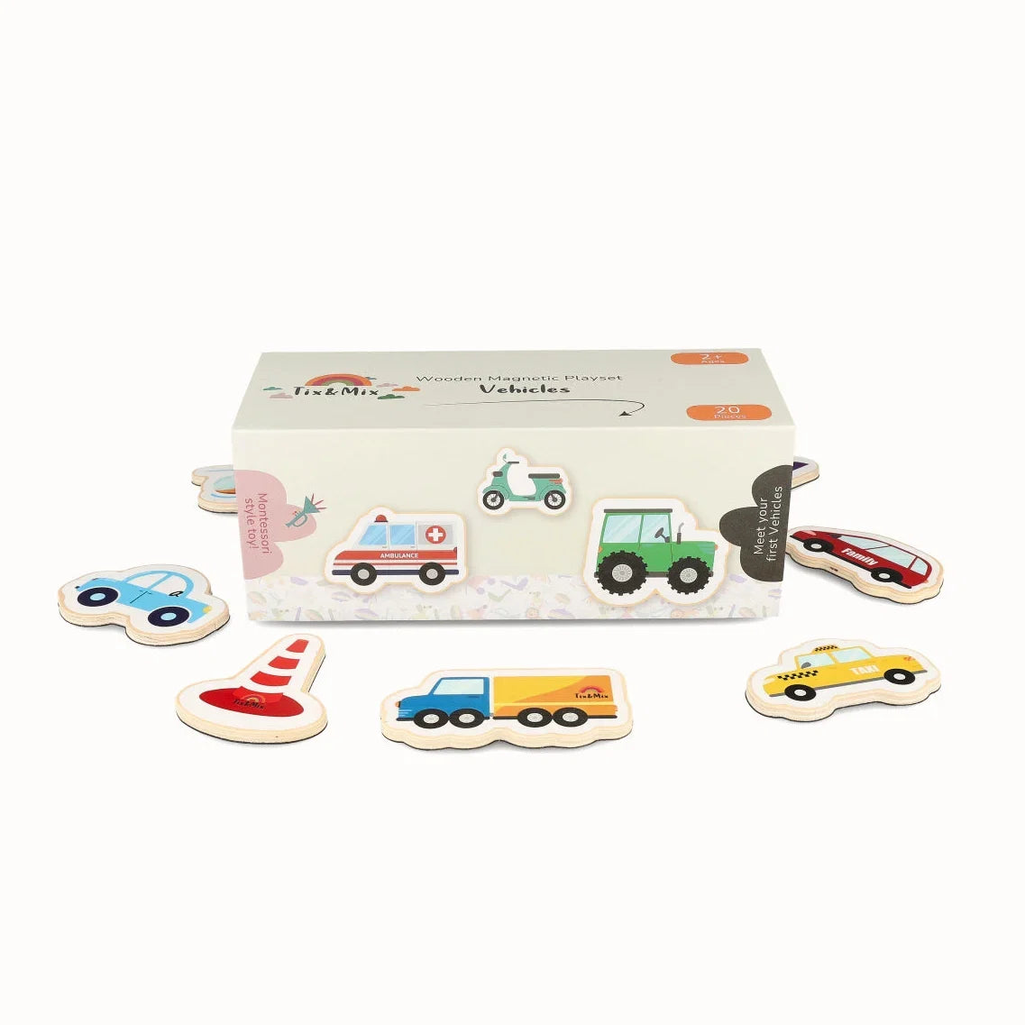 Tix &amp; Mix - Magnetisch houten set auto&