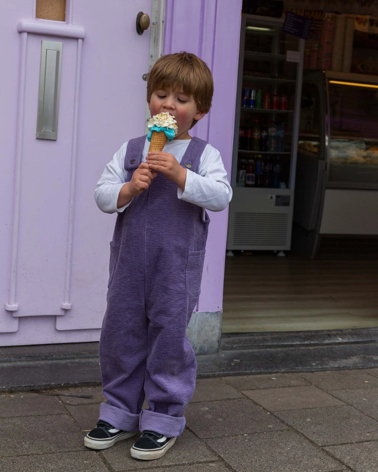 The Freya - Lilac Corduroy Dungarees