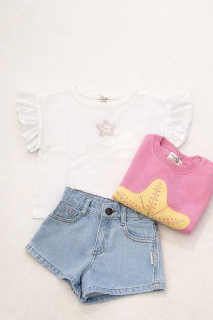 Little STARFISH t-shirt white loose fit