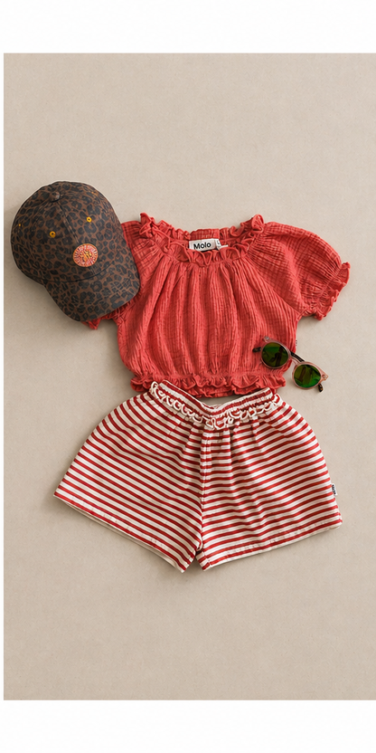 Alexis shorts - rose ivory stripe