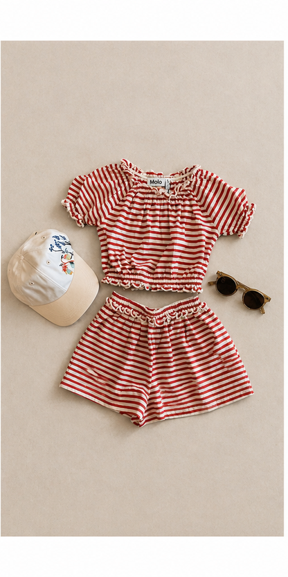 Alexis shorts - rose ivory stripe