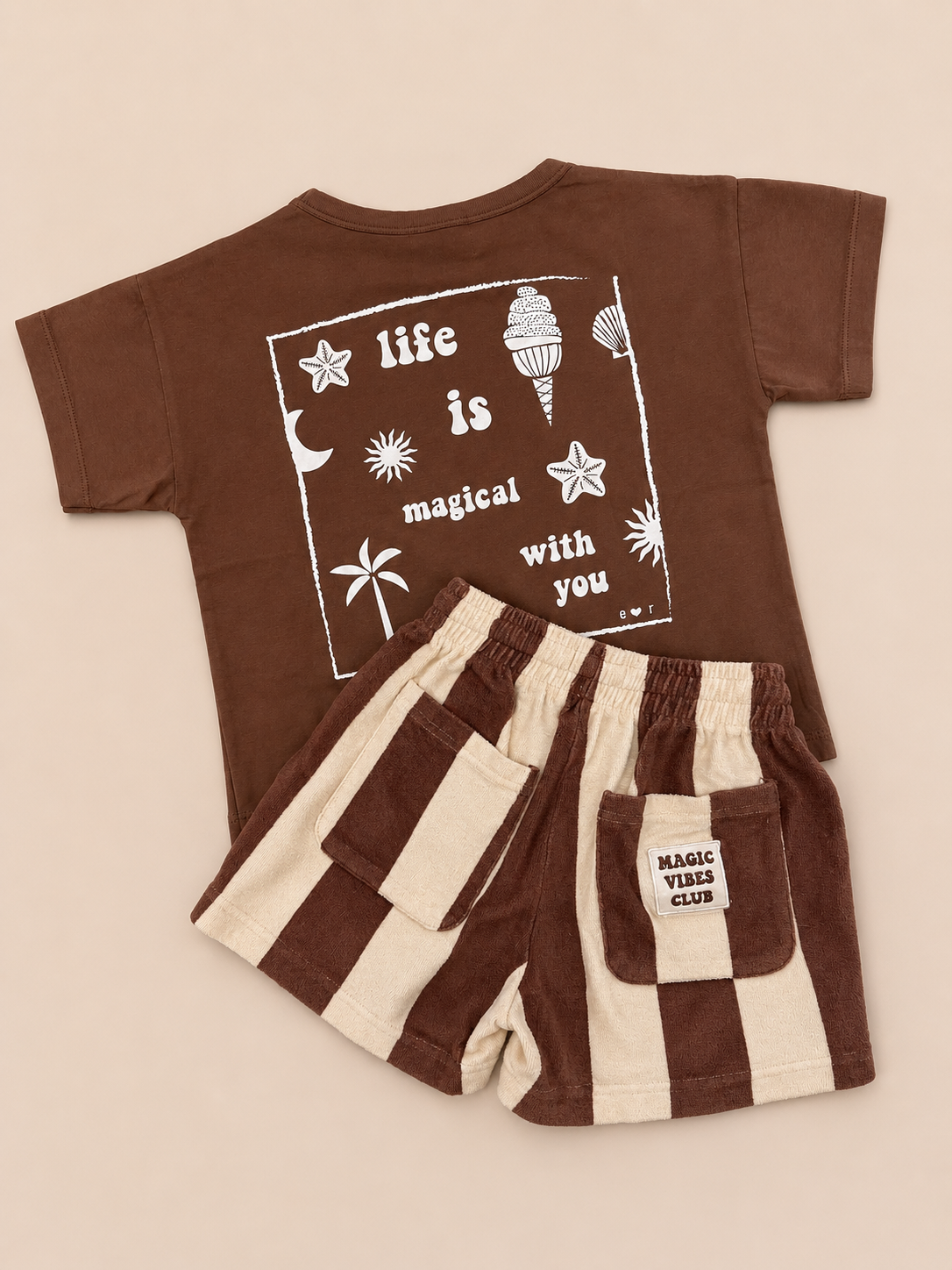 little terry SHORTS brown stripes