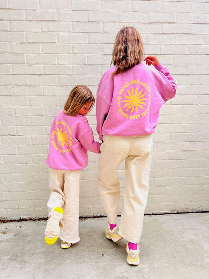 Little pink CLUB SOLEIL sweatshirt loose fit