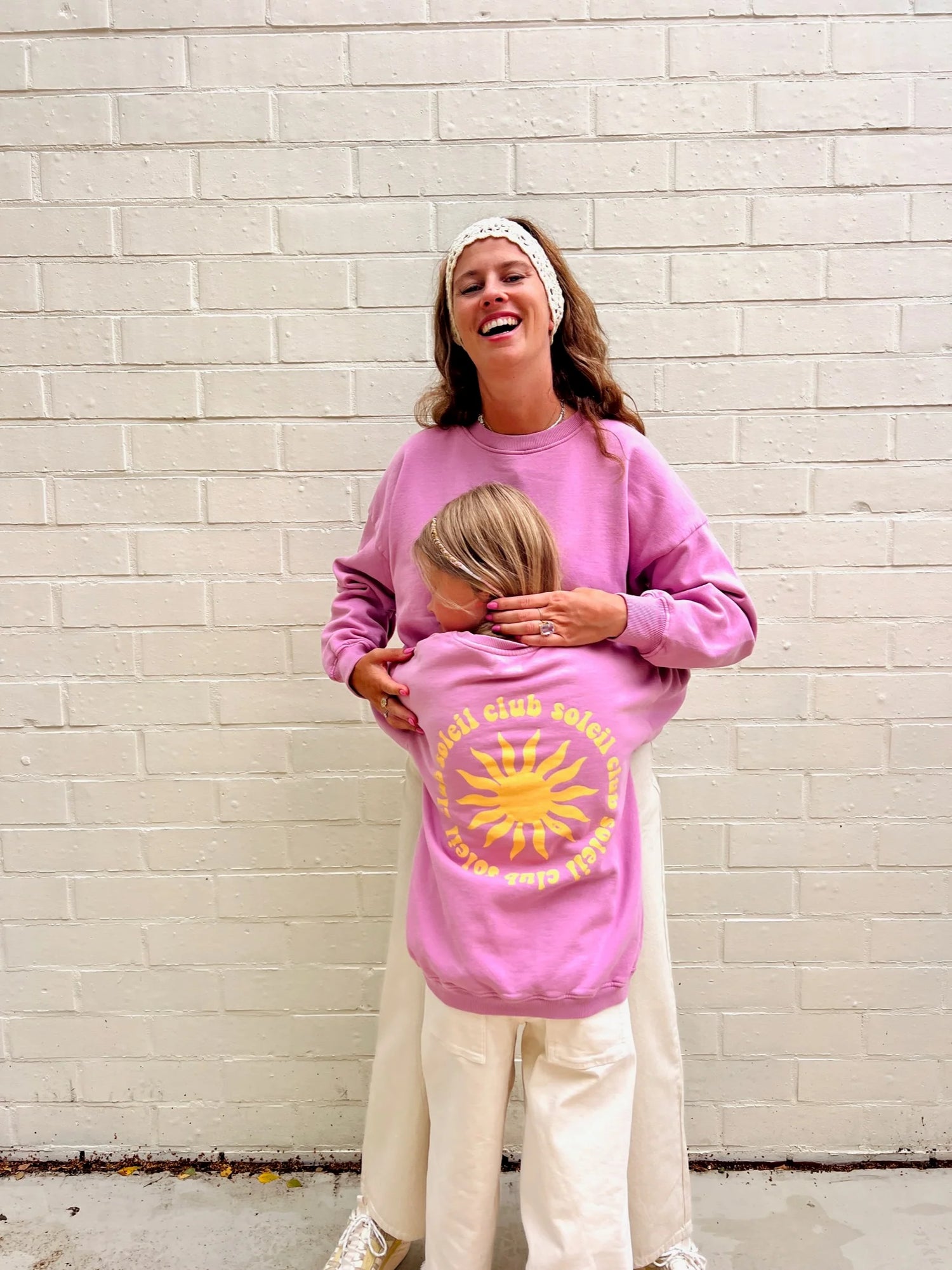 Little pink CLUB SOLEIL sweatshirt loose fit