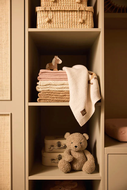 Jollein - Deken Wieg 75x100cm Cosy Knit - Wild Rose/Velvet