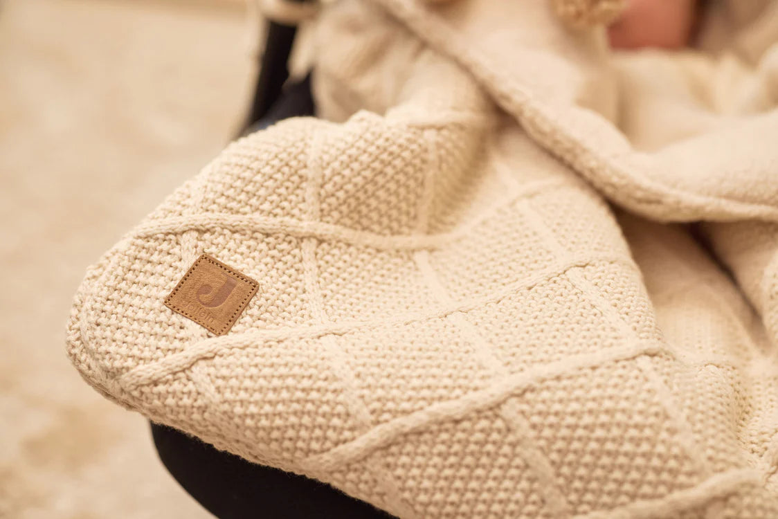 Jollein - Voetenzak groep 0+ 3/5 punts Check Knit - Oatmeal