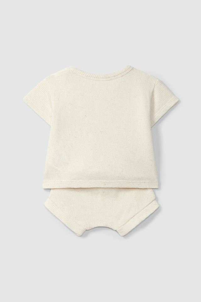 Set t-shirt + baby shorts cream