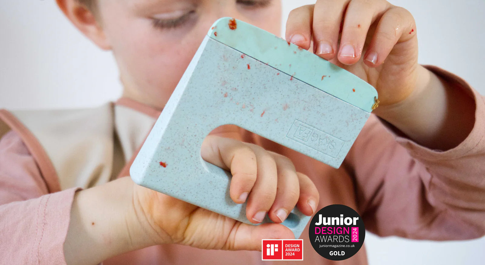KLYV Kinderkeukenmes – Aqua  | Veilig Startersmes voor Kinderen💧🔪