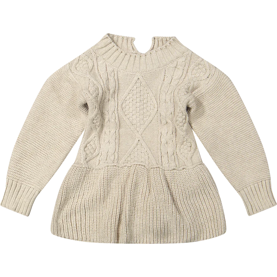 Knitted Kate Baby Dress | Oat