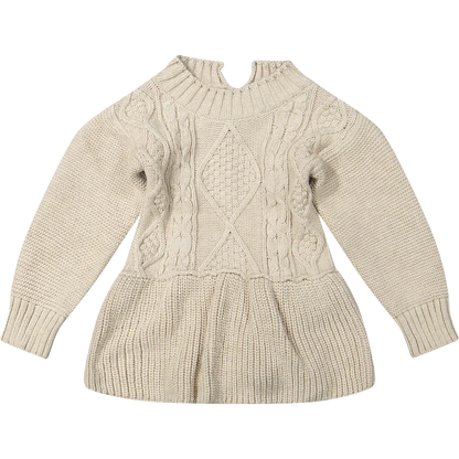 Knitted Kate Baby Dress | Oat