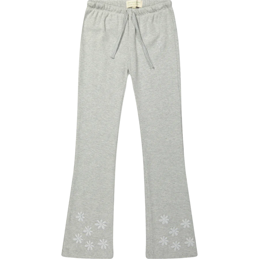 Lilly legging straight embr. flower | Grey