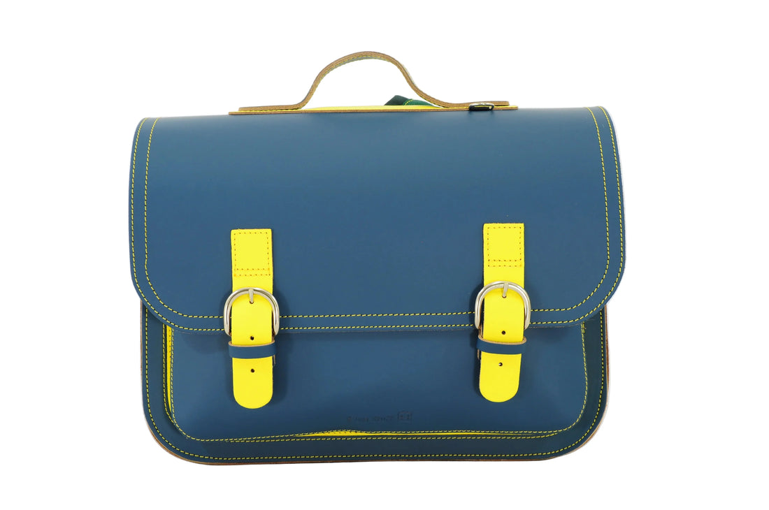 Own Stuff boekentas lagere school Classic Bi Color Petrol - Lemon
