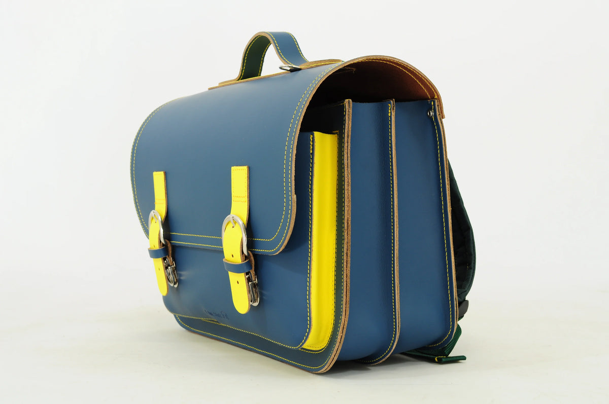 Own Stuff boekentas lagere school Classic Bi Color Petrol - Lemon
