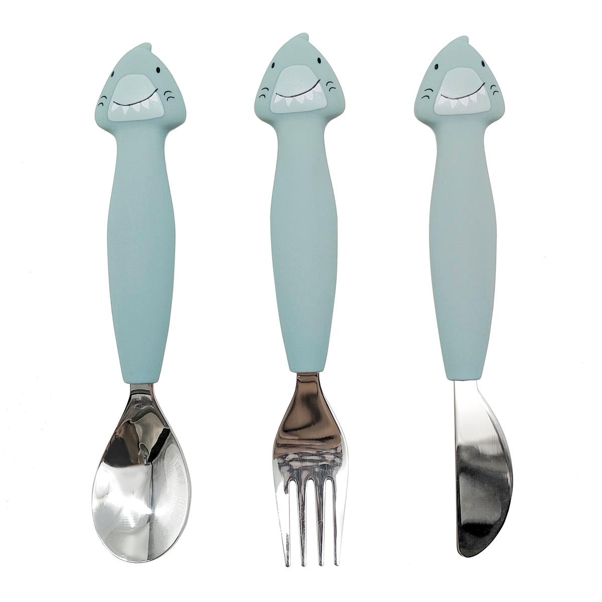 Siliconen bestekset 3-pack - Mr. Shark