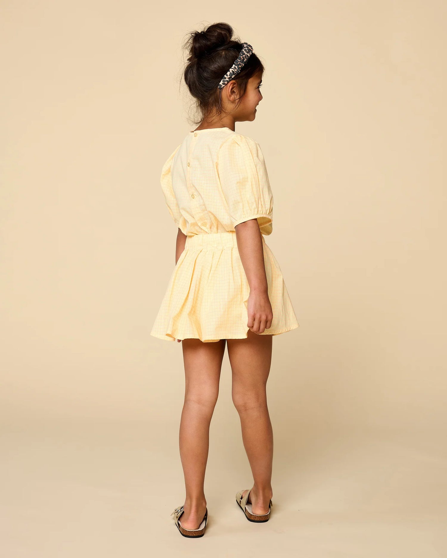 Romantic Short | Check Butter Yellow