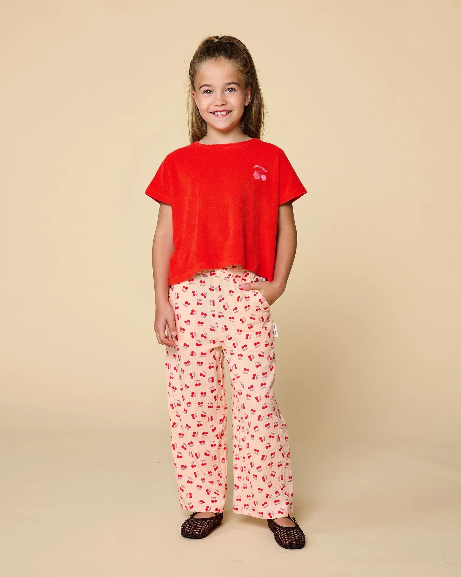 Wide Leg Pants | Cherry AOP