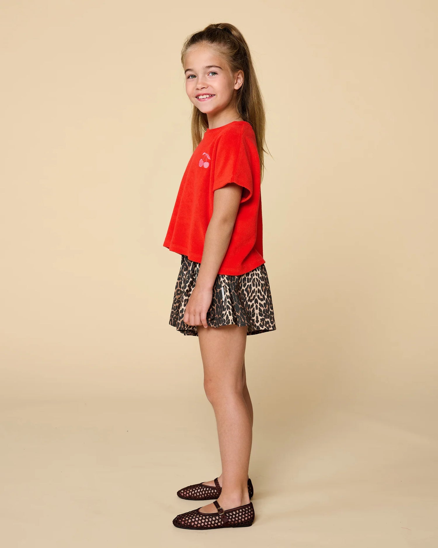 Ruffle Short | Leopard AOP