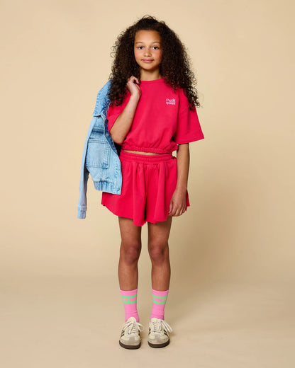 T-Shirt Elastic Waist | Raspberry Wine