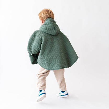 REISPONCHO 9-36m green pady quilted + jersey