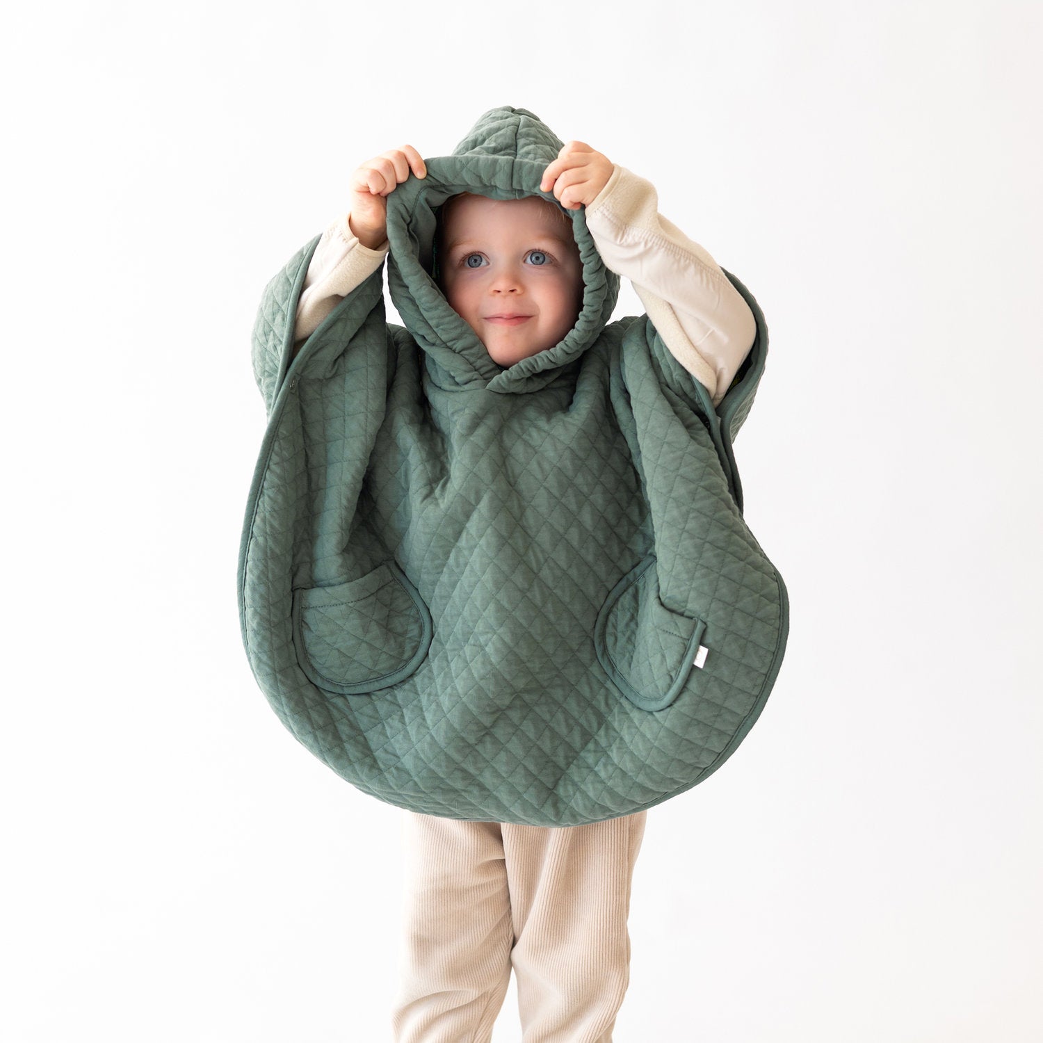 REISPONCHO 9-36m green pady quilted + jersey