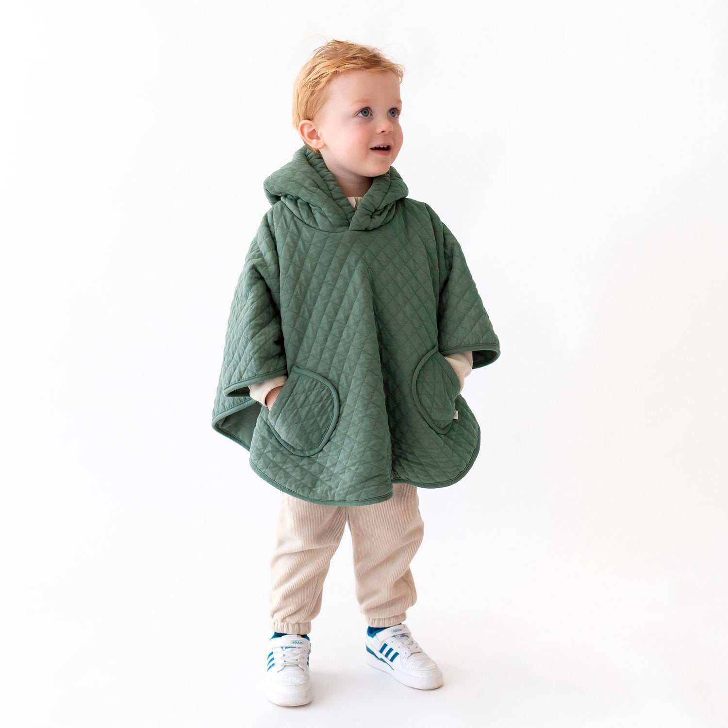 REISPONCHO 9-36m green pady quilted + jersey