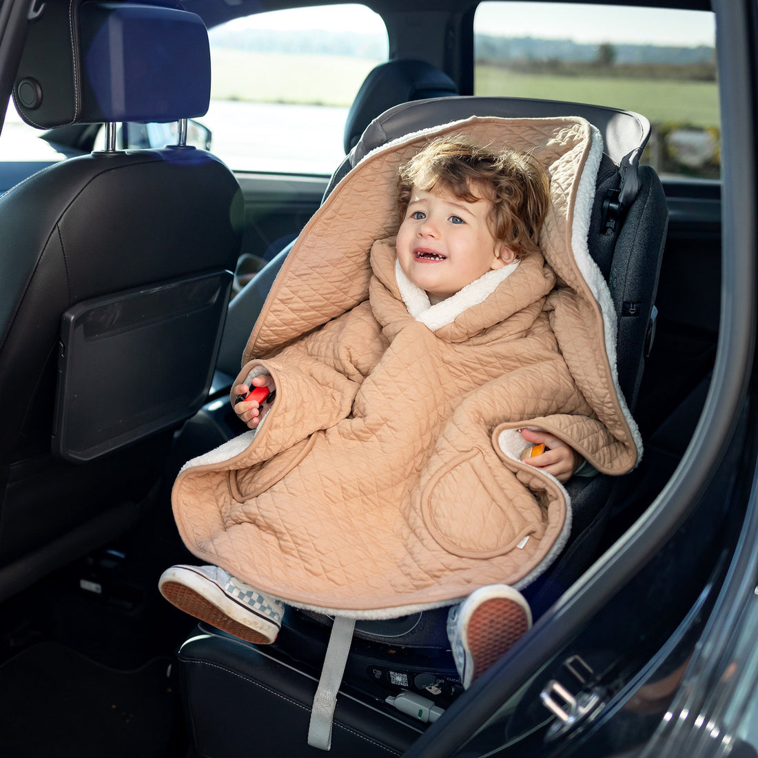 REISPONCHO 9-36m beige pady quilted + teddy