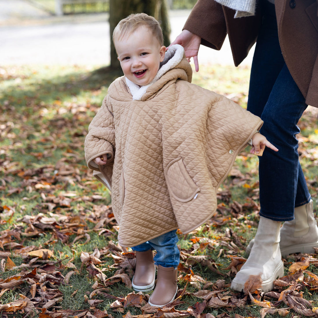 REISPONCHO 9-36m beige pady quilted + teddy