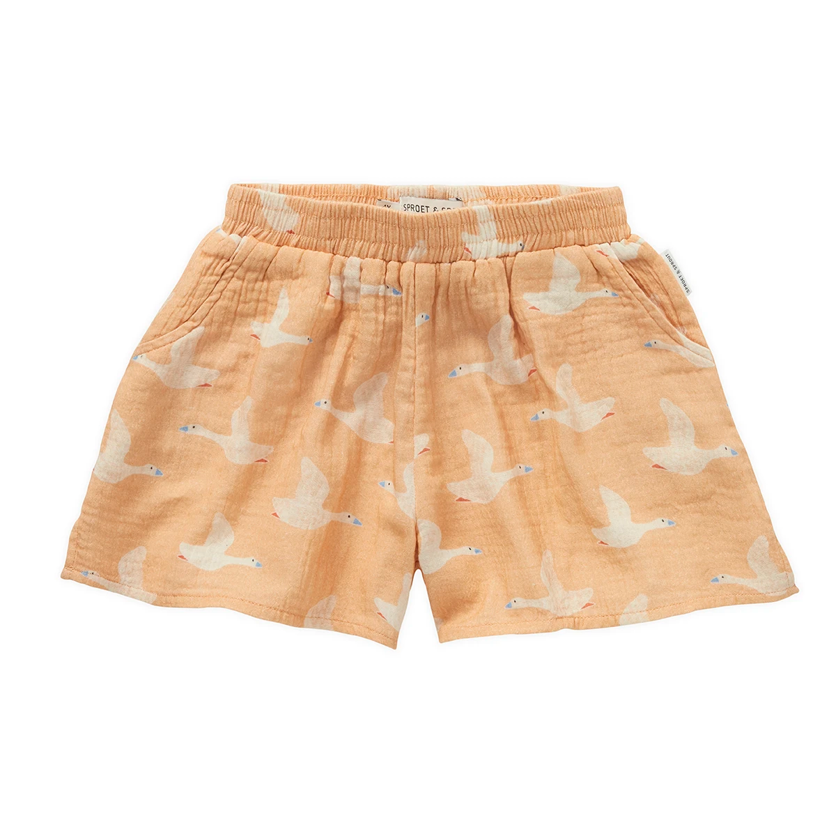 MUSLIN LOOSE SHORTS GOOSE PRINT