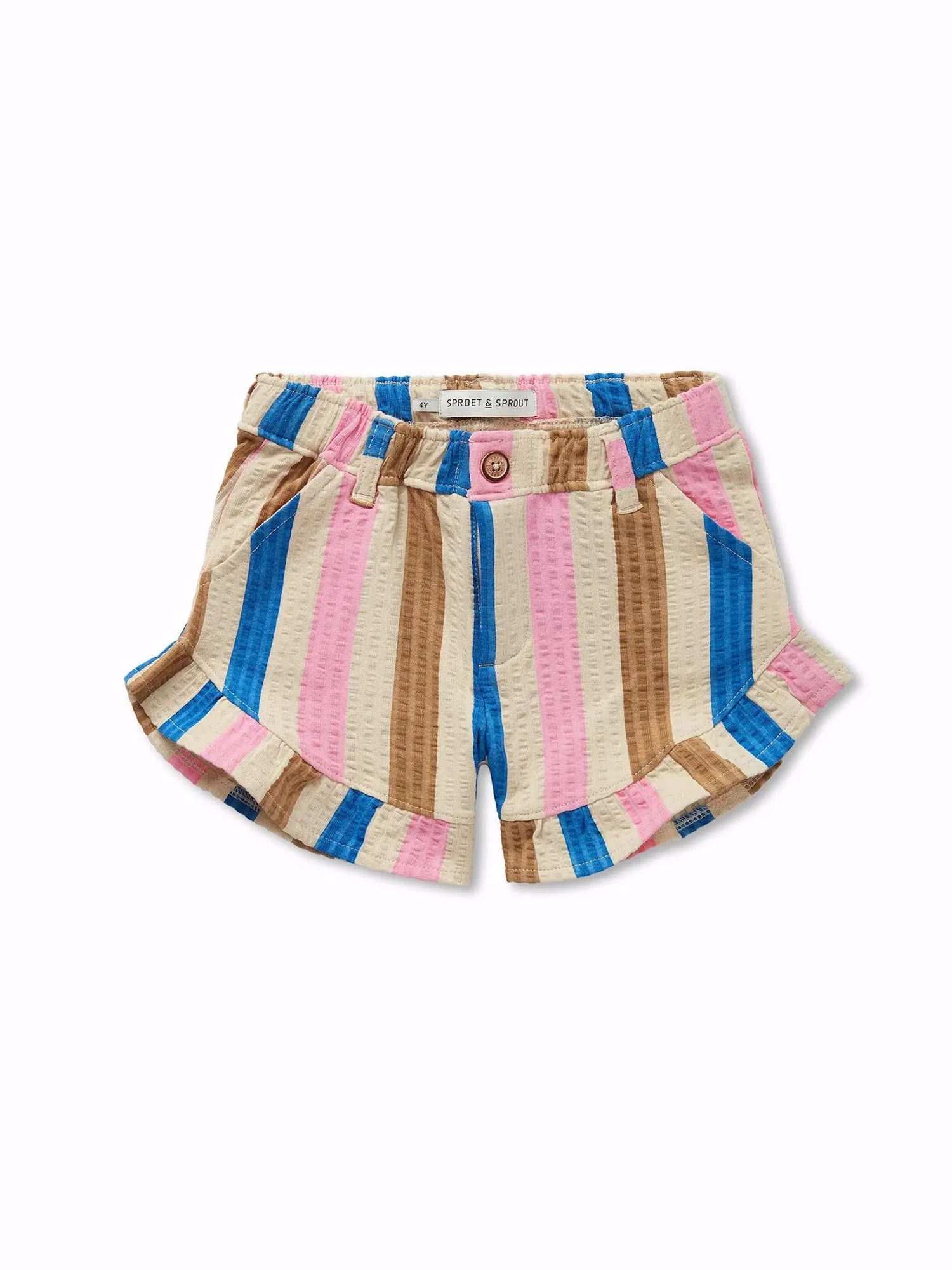 RUFFLE SHORT MULTI COLOUR STRIPE