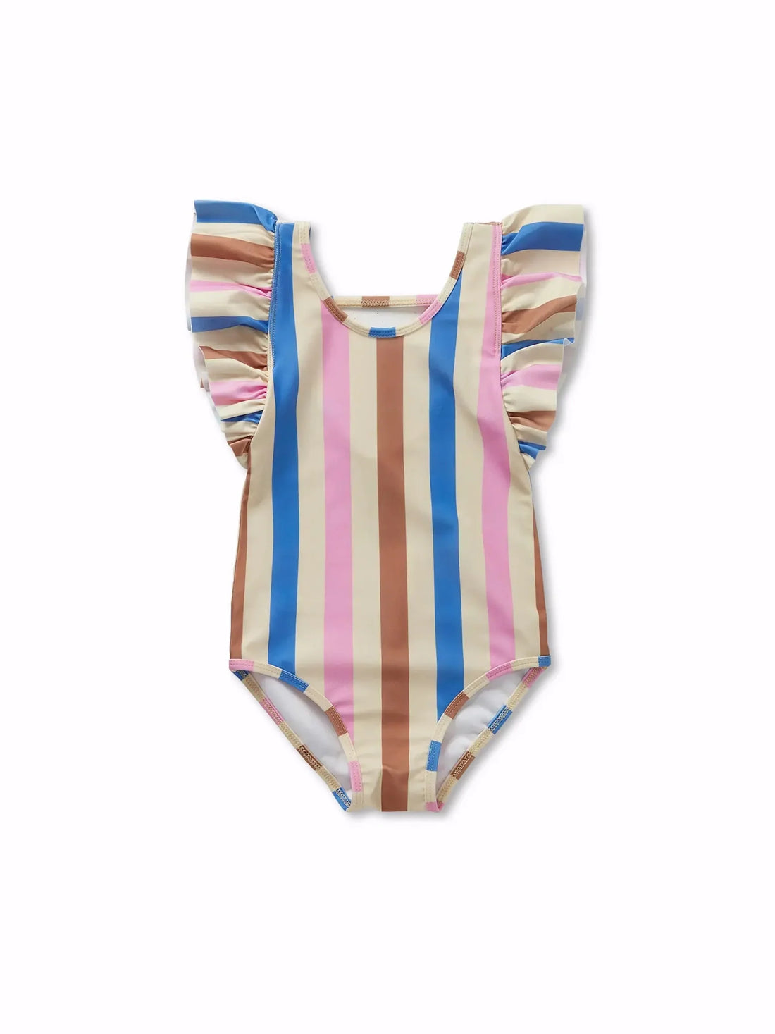 SWIMSUIT RUFFLES MULTI STRIPES