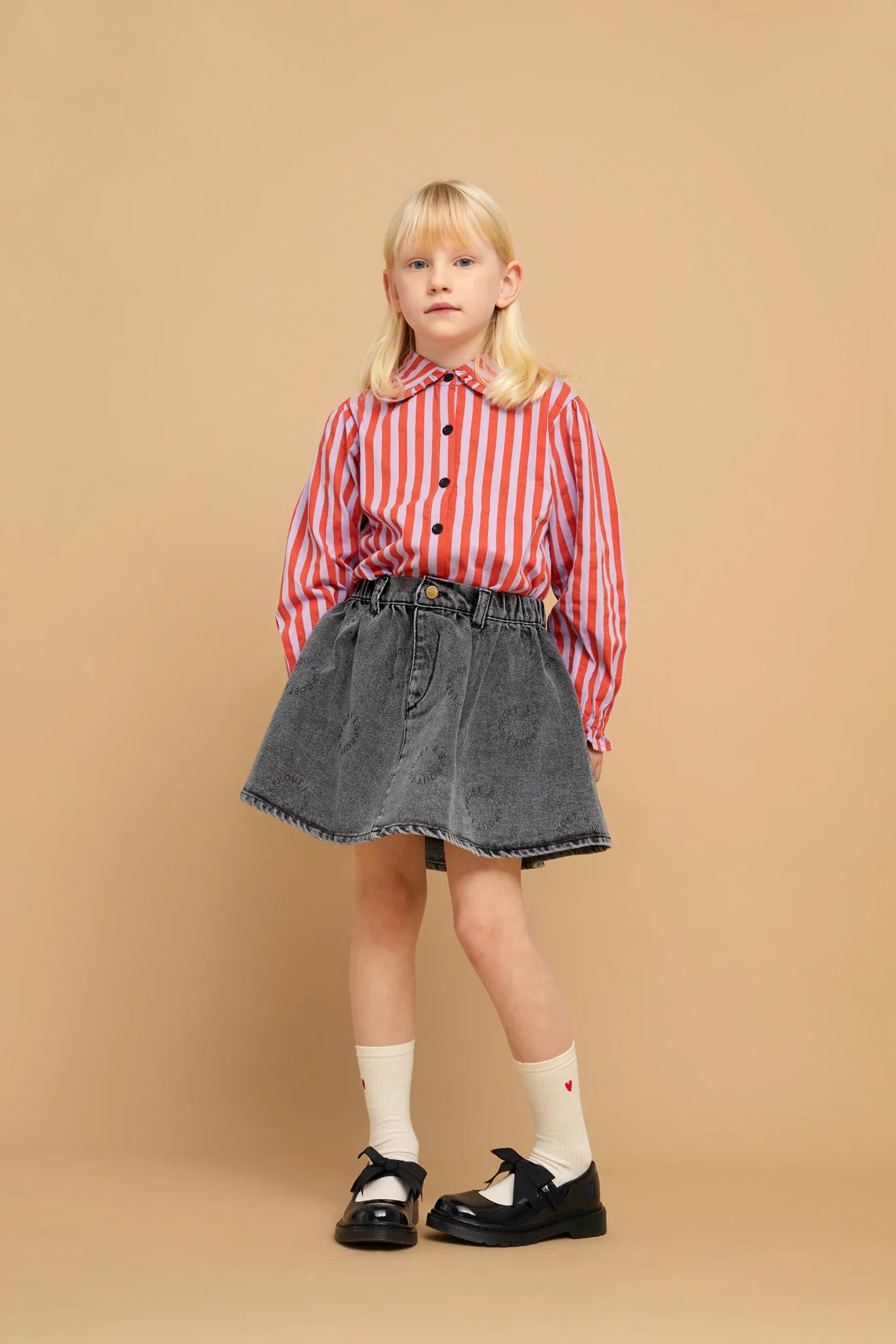 Denim Skirt sproet print